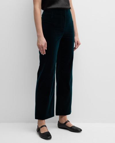 Shop Loro Piana Niklas Velvet Dress Pants In 50lt Amazon Green