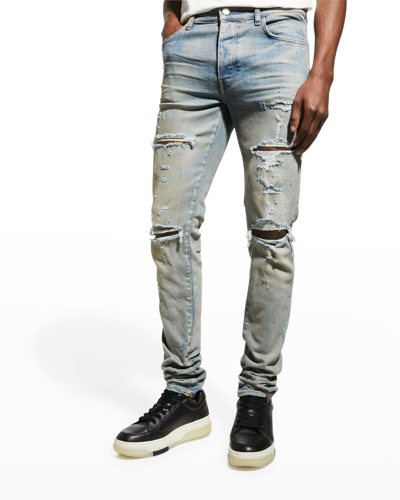 Shop Amiri Men's Thrasher Plus Skinny Jeans In Clay Indigo