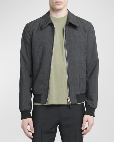 Shop Tom Ford Men's Wool Stretch Blouson Jacket In Grey