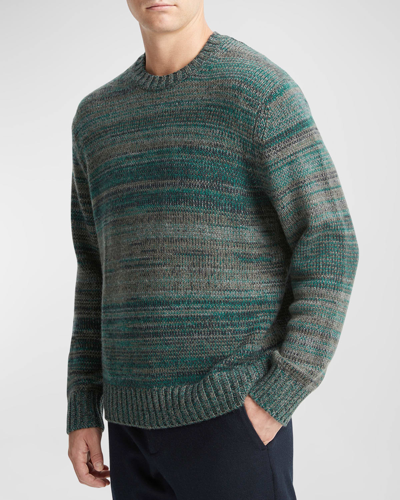 Shop Vince Men's Marled Cashmere-wool Sweater In Olive Cove Combo