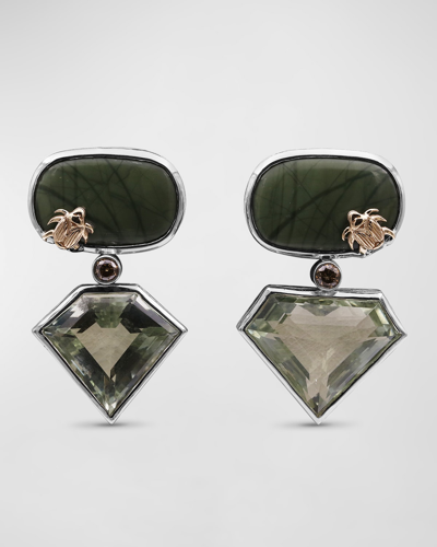 Shop Stephen Dweck Imperial Jasper, Green Amethyst And Diamond Earrings