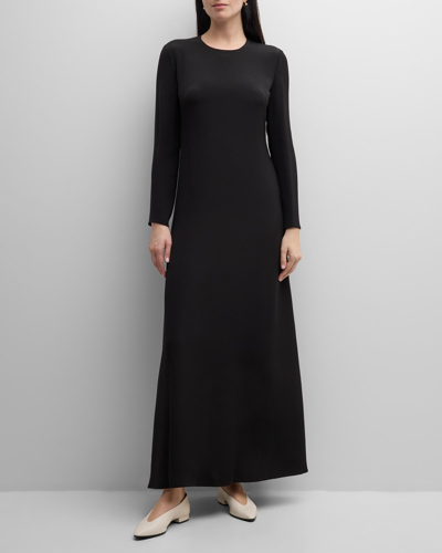 Shop Loro Piana Abito Angelica Cady Marocaine Maxi Dress In 8000 Black