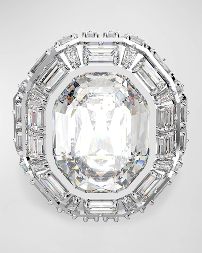 Shop Swarovski Mesmera Rhodium-plated Crystal Statement Ring