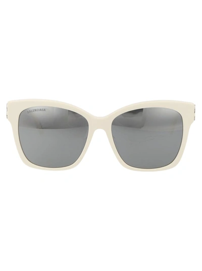 Shop Balenciaga Sunglasses In 016 White Silver Silver