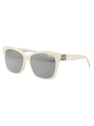 Shop Balenciaga Sunglasses In 016 White Silver Silver