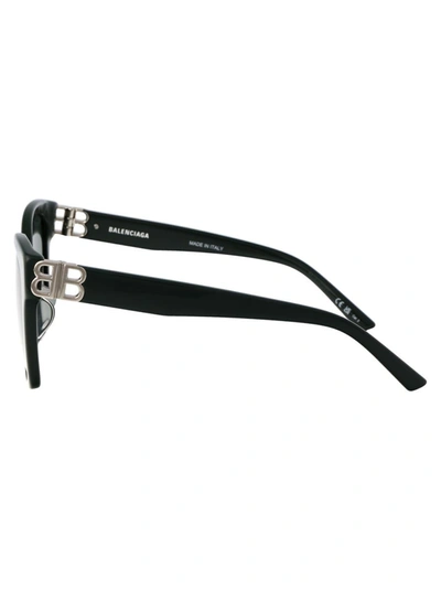 Balenciaga Acetate Sunglasses With Golden Monogram In 014 Green Silver Green