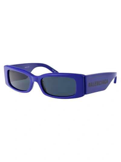 Shop Balenciaga Sunglasses In 006 Blue Blue Blue