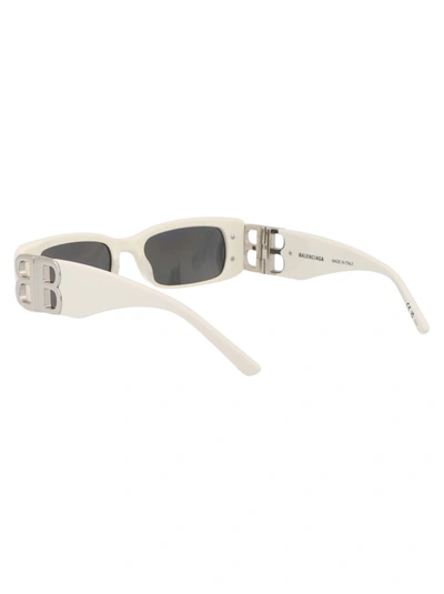 Shop Balenciaga Sunglasses In 020 White Silver Silver
