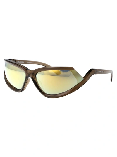 Shop Balenciaga Sunglasses In 003 Brown Brown Yellow