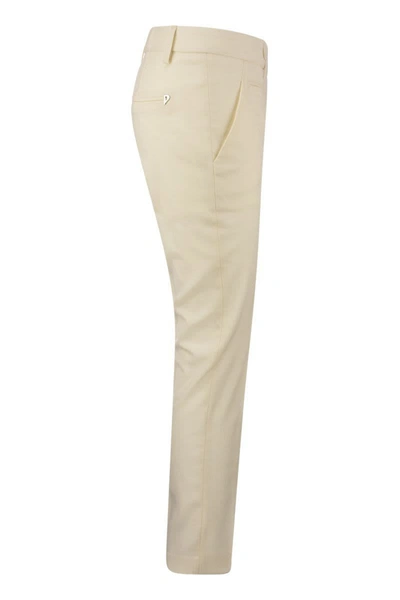 Shop Dondup Perfect - Wool Slim-fit Trousers In Cream