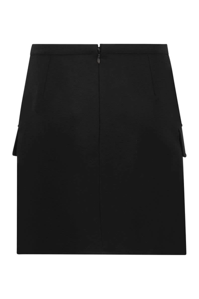Shop Etro Wool Skirt With Pegasus Buttons In Black