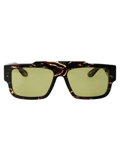 Shop Gucci Sunglasses In 002 Havana Havana Green