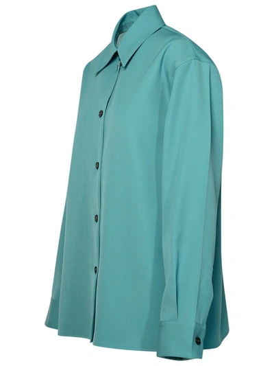 Shop Jil Sander Turquoise Wool Shirt In Blue