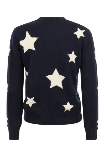 Shop Mc2 Saint Barth Wool-blend Jumper With Embroidery In Blue