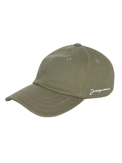 Shop Jacquemus Green Hat With Iconic Logo On The Side