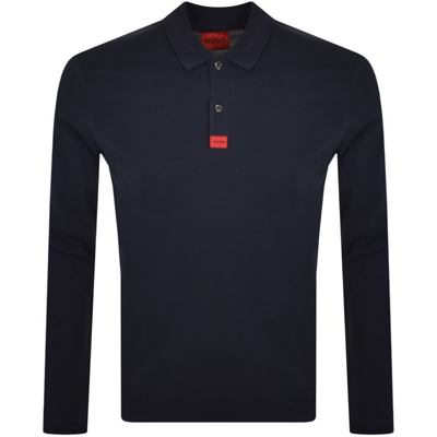 Shop Hugo Deresolo 222 Long Sleeve Polo T Shirt Navy
