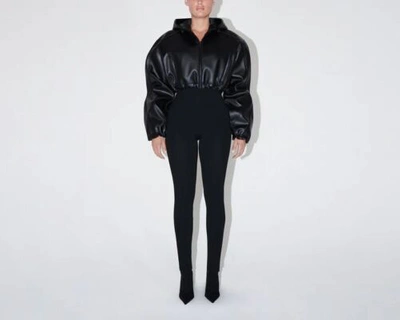 Pre-owned Khy Faux Leather Cropped Hooded Jacket - Kylie Jenner Size Small Brand ?