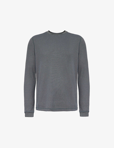 Shop Vuori Men's Shale Waffle Crewneck Cotton-blend Sweatshirt In Grey