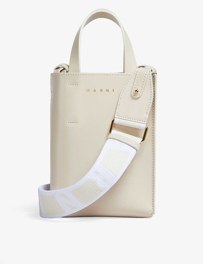 Marni Womens Seashell Museo Leather Tote Bag In Seashell