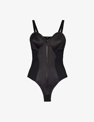 Jean Paul Gaultier The Iconic Cone-bra Bodysuit In Black