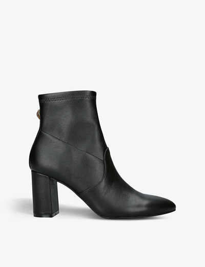 Shop Kurt Geiger Langley Pointed-toe Leather Ankle Boots In Black