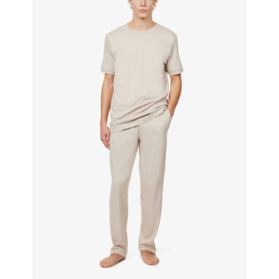 Shop Zimmerli Men's Sand Dust 111 Relaxed-fit Straight-leg Cotton Pyjama Bottoms