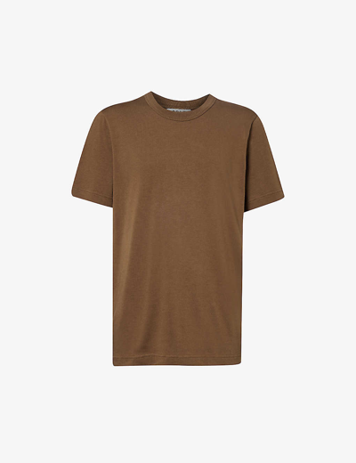 Shop Cdlp Men's Rust Heavy-weight Crewneck Relaxed-fit Woven T-shirt