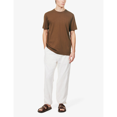 Shop Cdlp Heavy-weight Crewneck Relaxed-fit Woven T-shirt In Rust