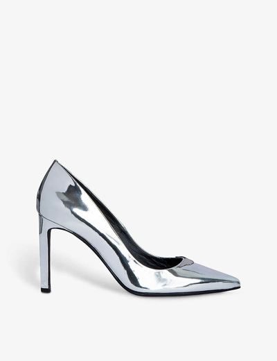 Shop Zadig & Voltaire Zadig&voltaire Women's Silver Perfect Wings-embellished Metallic Patent-leather Courts