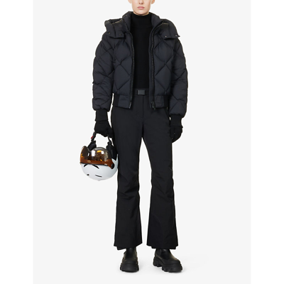 Shop Moncler Straight-leg Mid-rise Stretch-woven Ski Trousers In Black