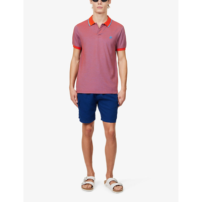Shop Vilebrequin Palatin Brand-embroidered Cotton Polo Shirt In Earthenware