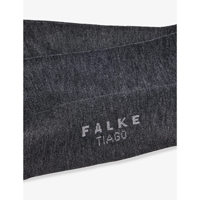 Shop Falke Tiago Branded-sole Stretch-organic-cotton Blend Socks In Grey