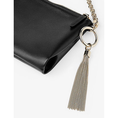 Shop Jimmy Choo Women's Black Callie Mini Leather Clutch Bag