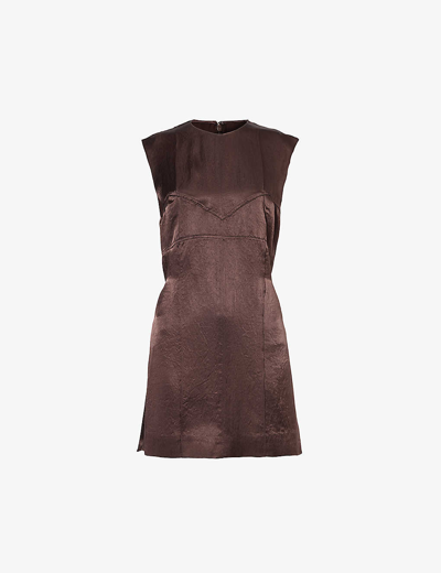 Shop Camilla And Marc Women's Brown Myah Panelled Satin Top In Chocolate