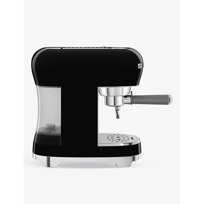 Shop Smeg Stainless-steel Espresso Machine With Steam Wand In Black