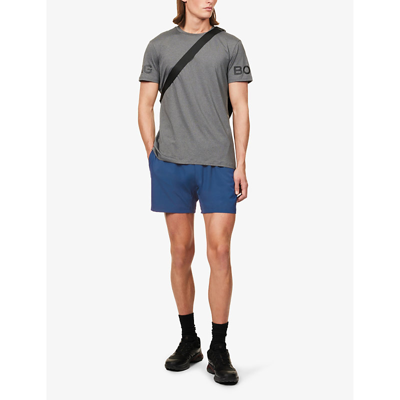 Shop Bjorn Borg Essential Active Logo-print Stretch-recycled Polyester Shorts In Estate Blue