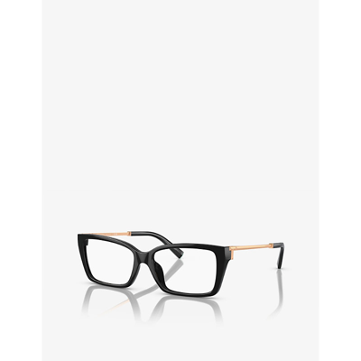 Shop Tiffany & Co Tf2239u Rectangular-frame Acetate And Metal Optical Glasses In Black