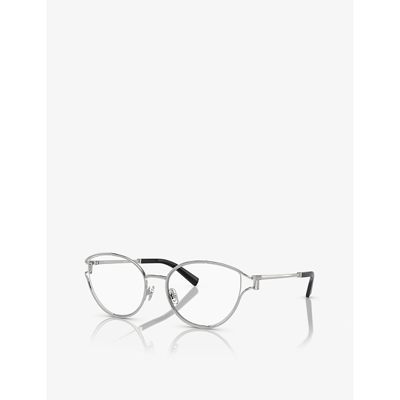 Shop Tiffany & Co Tf1157b Oval-frame Metal Optical Glasses In Silver