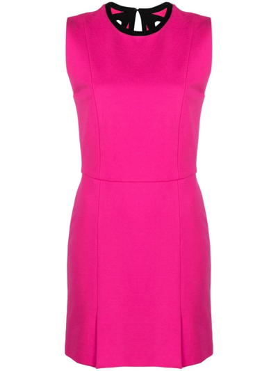 Shop Msgm Dress With Cut Out In Pink