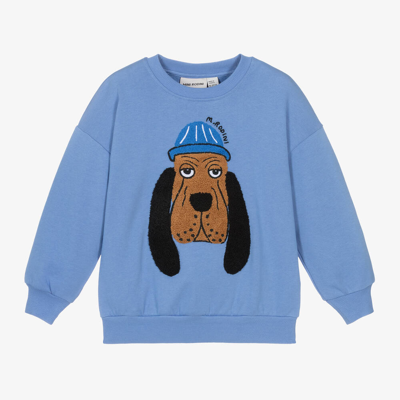 Shop Mini Rodini Blue Organic Cotton Hound Dog Sweatshirt