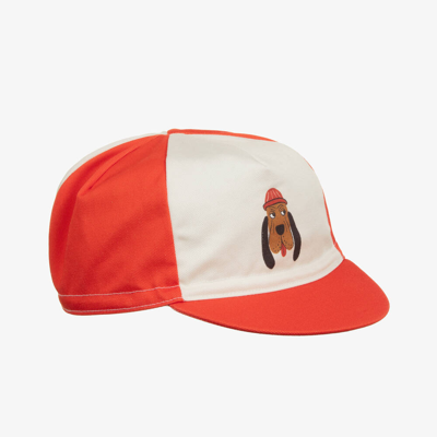 Shop Mini Rodini Orange & Ivory Organic Cotton Hound Dog Cap