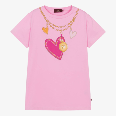 Shop Aigner Teen Girls Pink Cotton Necklace T-shirt