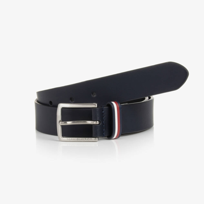 Shop Tommy Hilfiger Navy Blue Leather Belt