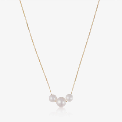 Shop Raw Pearls Girls 9ct Gold & Pearl Necklace (36cm)