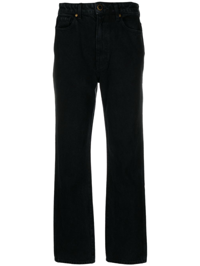 Shop Khaite The Abigail Straight-leg Jeans - Women's - Cotton In Black