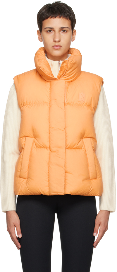 Shop Mackage Orange Naki Down Vest In Somked Orange