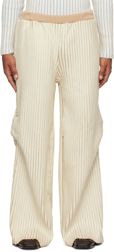 Shop Stanley Raffington Ssense Exclusive Off-white & Beige Trousers In Cream