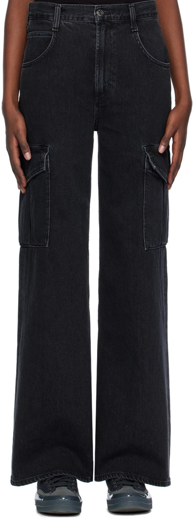 Shop Agolde Black Minka Jeans In Spider (o/d Black)