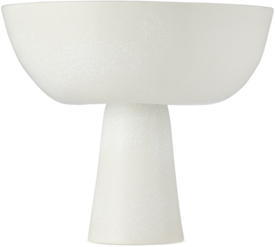 Shop L'objet White Medium Terra Bowl On Stand In Stone