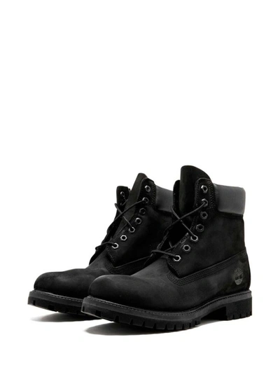 Shop Timberland Premium Black Leather Ankle Boots With Logo